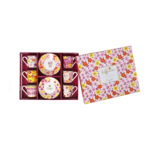 COFFEE C&S SET 6PCS 100ML PRCLN F. YLLW COFFEE C&S SET 6PCS 100ML PRCLN F. YLLW